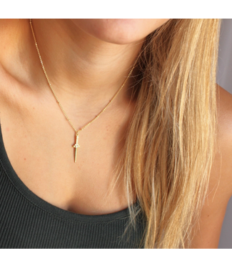 Gold Pendant Necklace Mika 18" Sword
