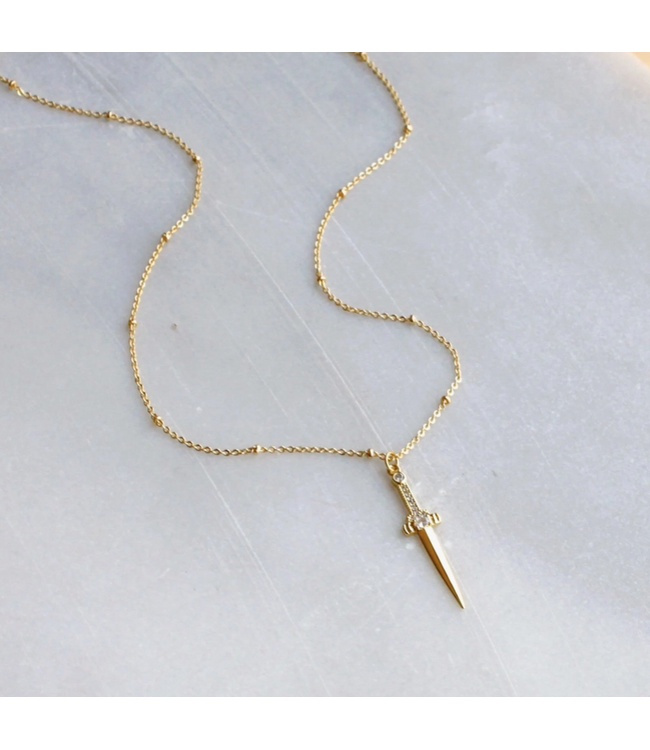Gold Pendant Necklace Mika 18" Sword