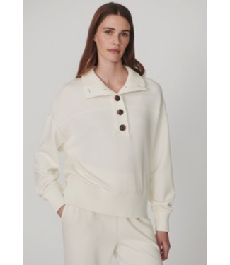 Varley Bronya Button Placket Sweat Pristine