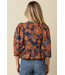 Eden Floral Peplum Blouse Rust