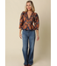 Eden Floral Peplum Blouse Rust