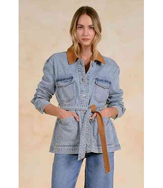 Elan Front Pkt Collared Jacket Denim