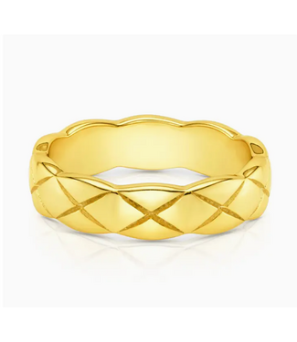 Jen Hansen Demi-Fine Quited Ring Gold Size 6