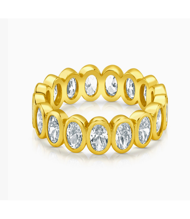 Jen Hansen Demi-Fine Oval CZ Eternity Ring Size 6