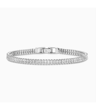 Jen Hansen Demi-Fine Dainty Baguette Tennis Bracelet, Silver Br