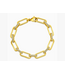 Jen Hansen Demi-Fine Paperclip Bracelet w/ Cz Oval Links, Gold