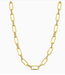 Jen Hansen Demi-Fine Paperclip Necklace w/ CZ Oval Links Gold