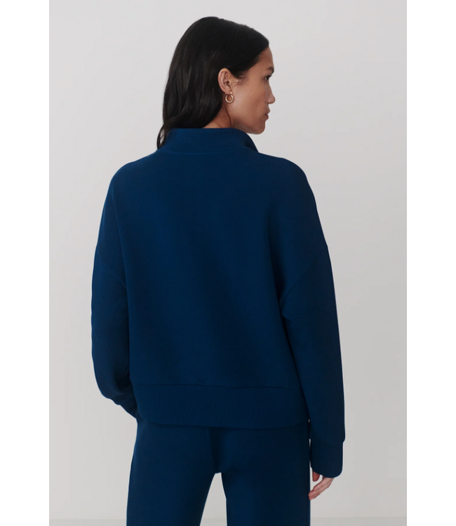 Varley Mavis Mock Neck Sweat Sea Blue