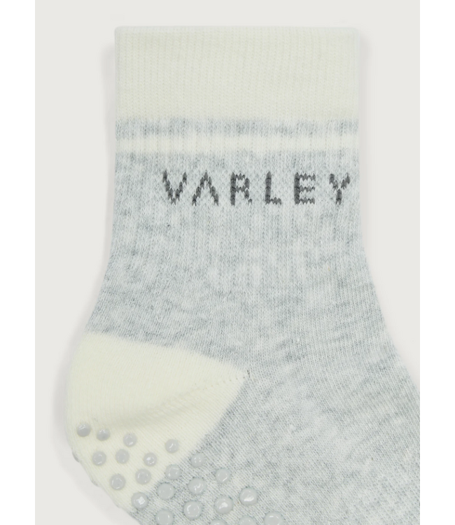 Varley Grayson Half Crew Grip Sock Light Grey Marl