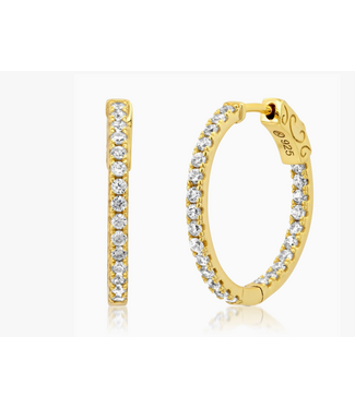 Jen Hansen Demi-Fine Small Round Diamond Hoops Gold