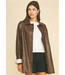 Oversized Faux Leather Jacket Brown