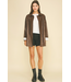 Oversized Faux Leather Jacket Brown