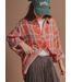 Double Gauze Plaid Oversized Button-Down Shirt Rust