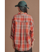 Double Gauze Plaid Oversized Button-Down Shirt Rust