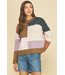 Colorblock Crew Sweater Camel