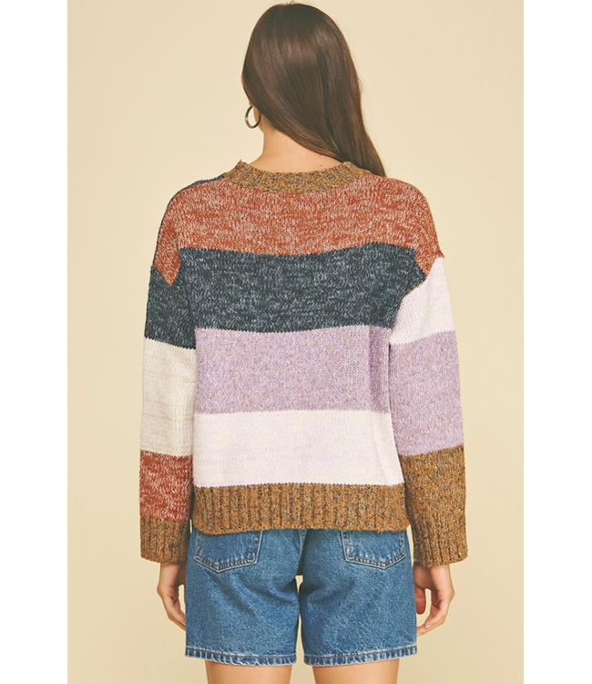 Colorblock Crew Sweater Camel