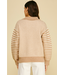 Mixed Pattern Quarter-Zip Knit Sweater Oatmeal