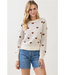 Heart Pattern Knit Sweater Brown