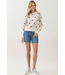 Heart Pattern Knit Sweater Brown