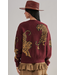 Tiger Jacquard Knit Sweater Cardigan Burgundy