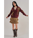 Tiger Jacquard Knit Sweater Cardigan Burgundy