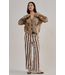 Tiger Jacquard Knit Sweater Cardigan Oatmeal