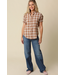 Cara Plaid Rolled Sleeve Shirt Camel