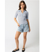 Ina Stripe Top Blue/Caramel