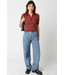 Ina Stripe Top Burgundy/Khaki
