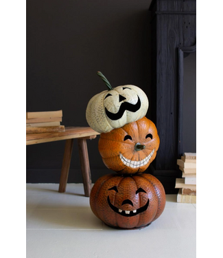 Painted Metal Halloween Stacking Jack-O-Lanterns