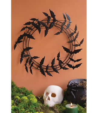 Flying Bat Halloween Wreath