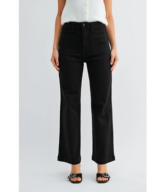 Just Black Patch Pocket Wide Leg - Black