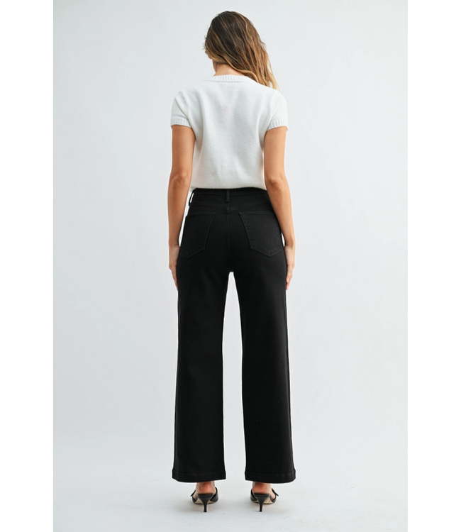 Just Black Patch Pocket Wide Leg - Black