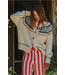 Fair Isle Nordic Toggle Knit Cardigan Ivory