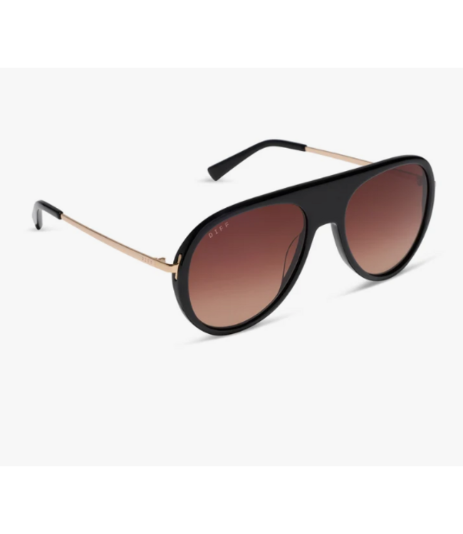 Diff Eyewear Cleo Black Brown Gradient Sunglasses