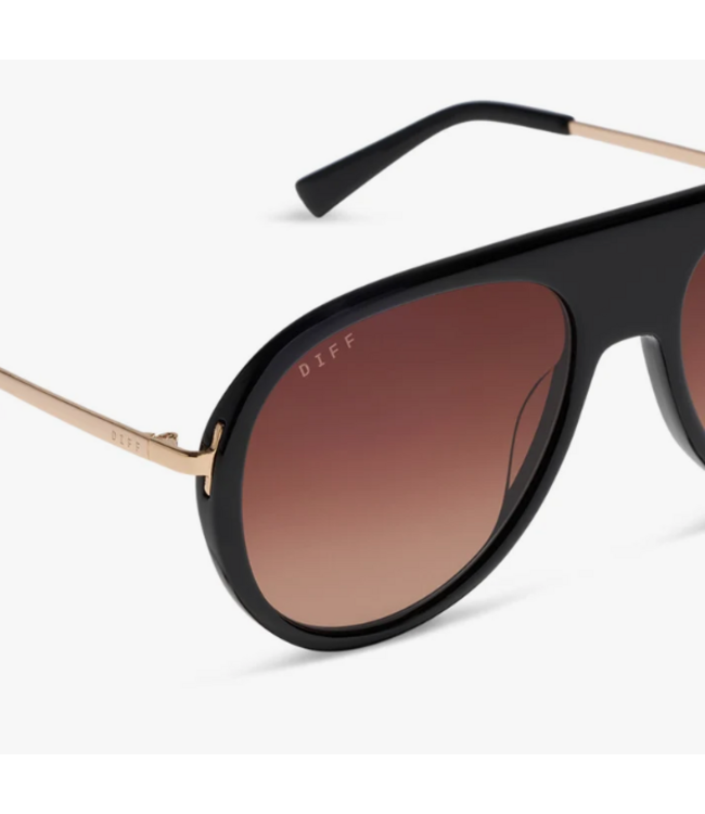 Diff Eyewear Cleo Black Brown Gradient Sunglasses