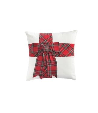 Red Tartan Bow Pillow