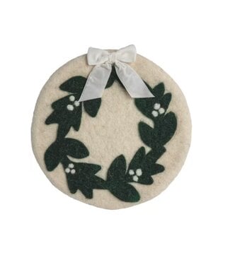Wreath White Christmas Trivet