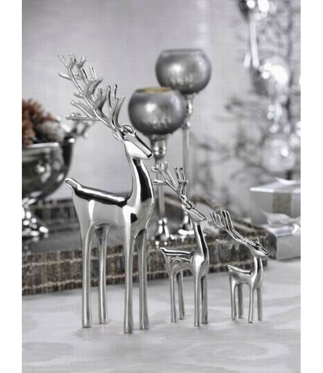 Zodax Reindeer Figurine Tall Polished Nickel