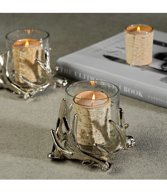 Zodax Antler Alloy and Glass Candle Holder