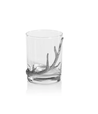 Zodax Davos Rocks Glass w/ Pewter Antler