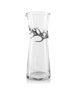 Zodax Davos Glass Carafe w/ Pewter Antler