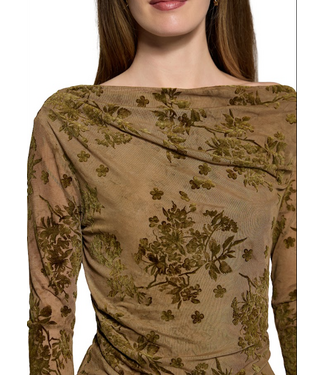 Dusklight Garden Top Olive/Floral