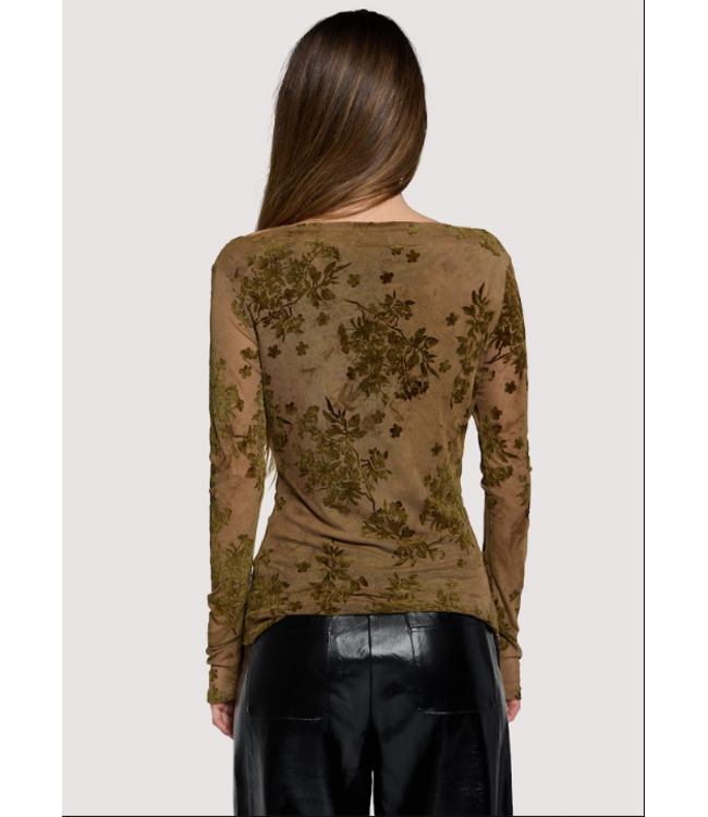 Dusklight Garden Top Olive/Floral