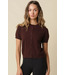 Maddie Short Sleeve Knit Cardigan Brown