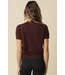 Maddie Short Sleeve Knit Cardigan Brown