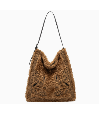 Melie Bianco Annie Tan Faux Fur Tote Bag