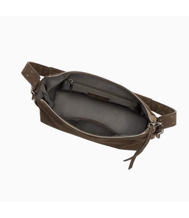 Melie Bianco Valeria Olive Recycled Vegan Suede Shoulder Bag
