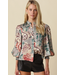 Anna Floral Satin Blouse Sage Floral
