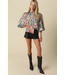 Anna Floral Satin Blouse Sage Floral